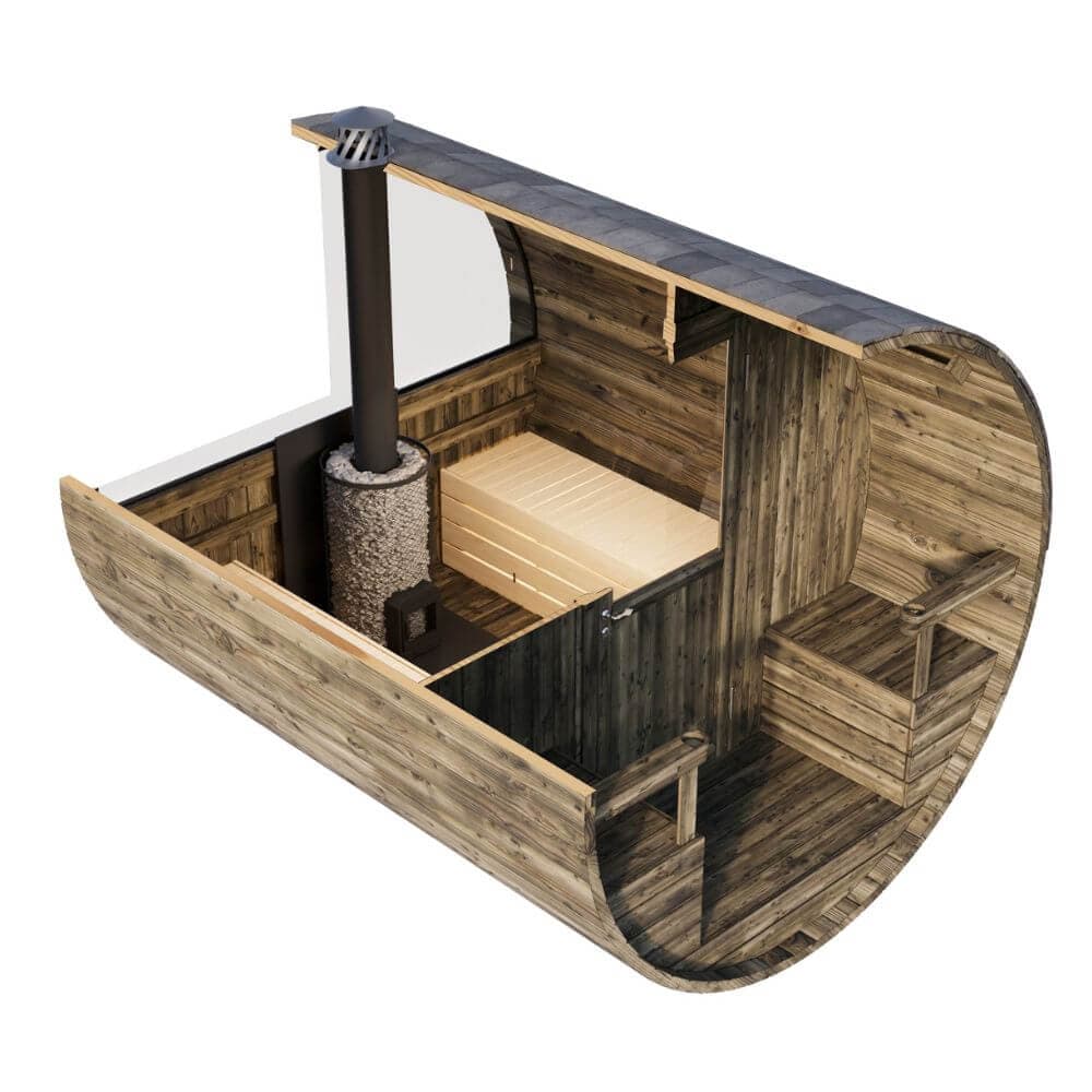 tube sauna with terrace