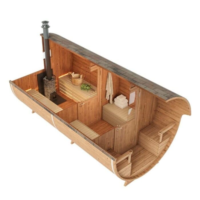 tube sauna with front room